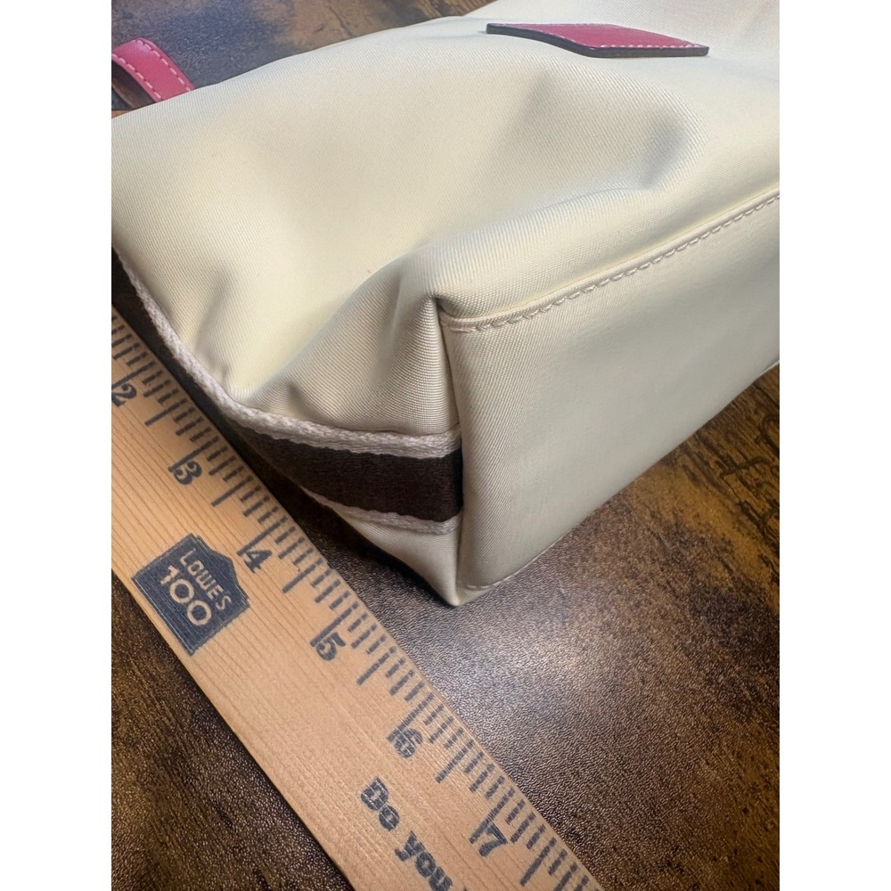 Coach Cosmetic Bag Ivory Pink Nylon Makeup Pouch Travel Case Y2K - Picture 8 of 8